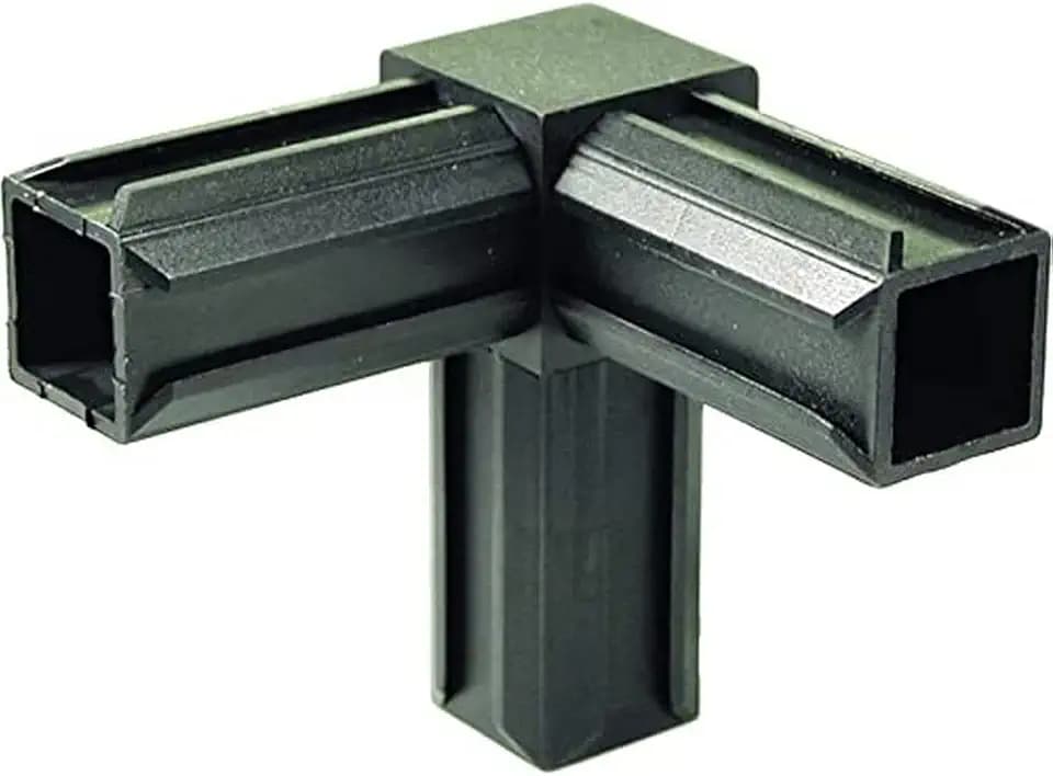 Alberts 859817 XD-Rohrverbinder | 90° und einem weiteren rechtwinkeligen Abgang | Kunststoff, schwarz | 20 x 20 x 1,5 mm | 10er Set
