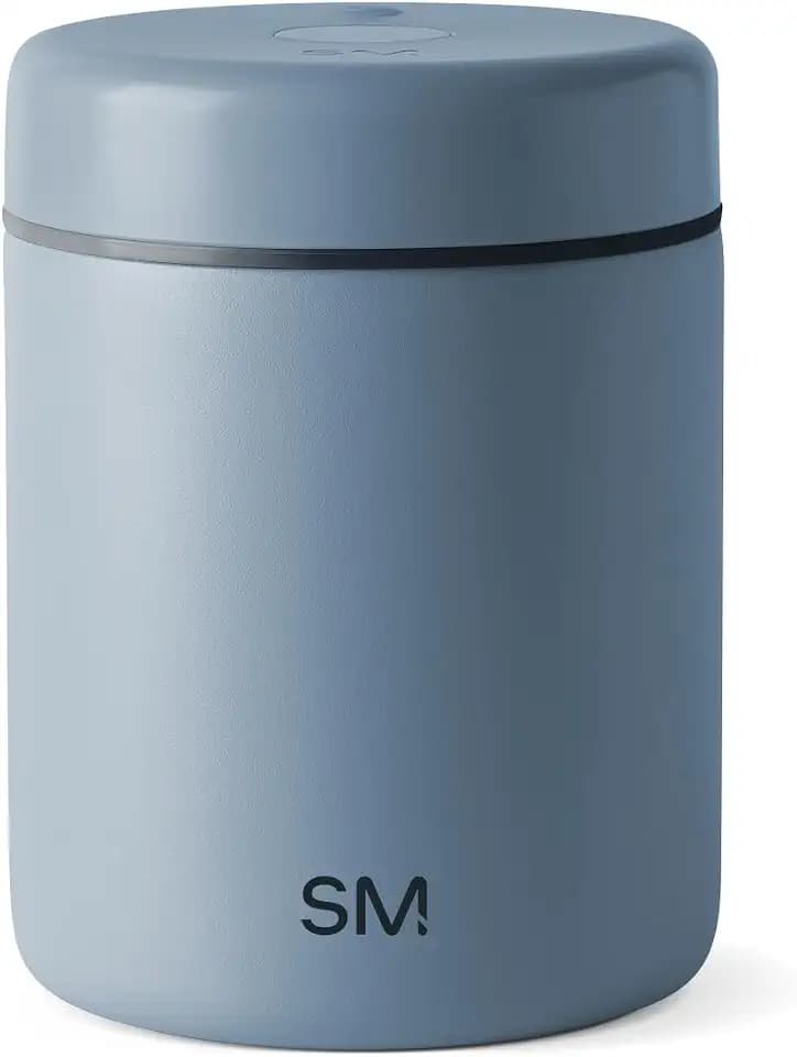 Simple Modern Delta Coffee Canister | Airtight Vacuum Seal with Auto-Reseal Technology | Ceramic Lined Stainless Steel Container for Coffee Grounds, Beans, Tea | 1.1L, Blue Dune