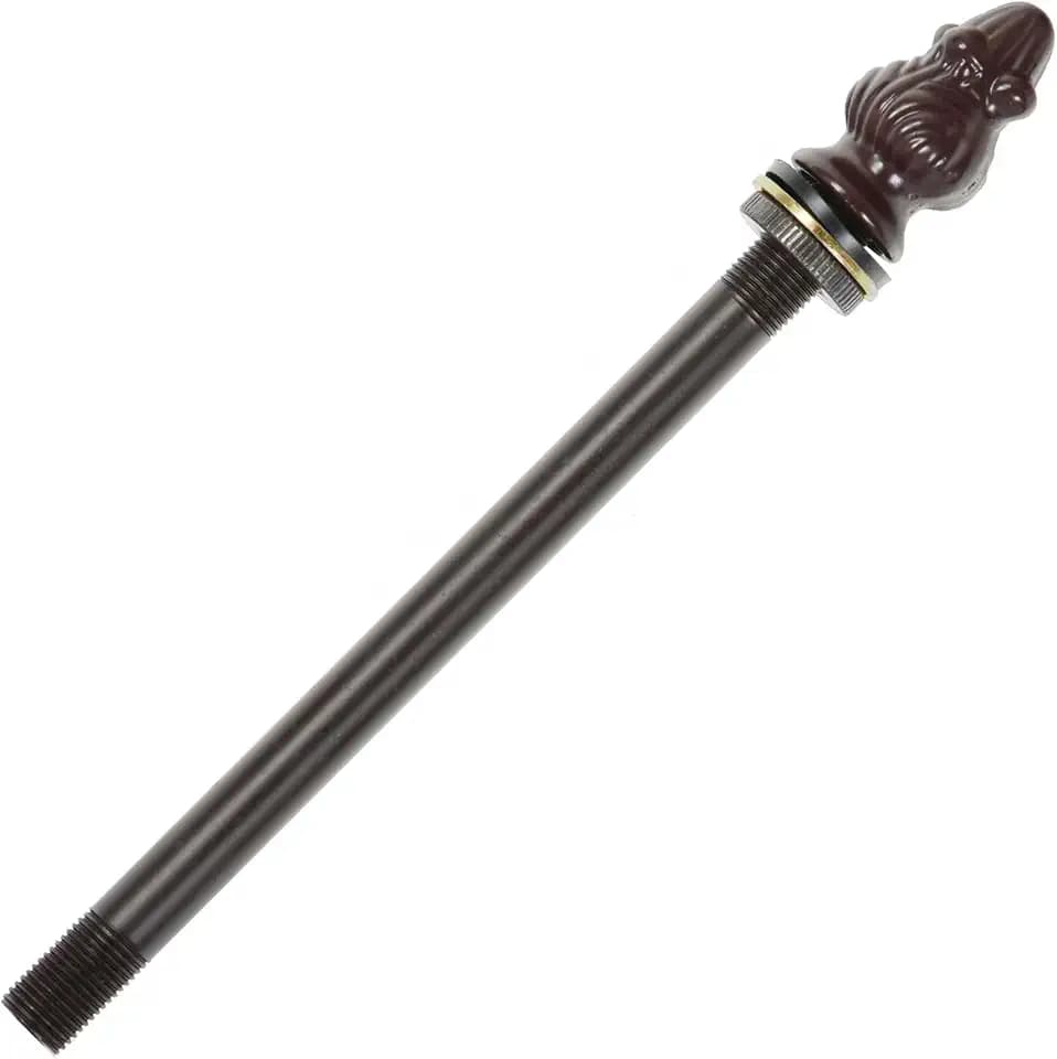 Bieye SS042 Lampshade Support with Finial for Tiffany Style Stained Glass Floor Lamp Table Lamp (G3/8 145mm Brown Acorn)
