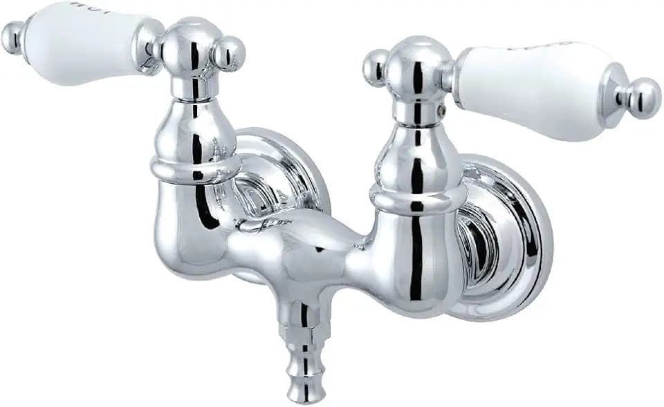 Kingston CC34T1 3-3/8-Inch Wall Mount Tub Faucet, Polished Chrome