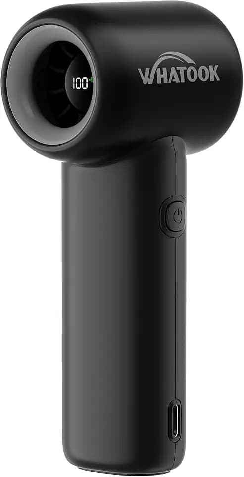 WHATOOK Portable Handheld Fan, High Speed Turbo Mini Fan with 5 Speeds, 3000mAh USB-C Rechargeable Personal Fan, LED Digital Display, Small Pocket Fan for Travel, Camping, Concerts, Makeup