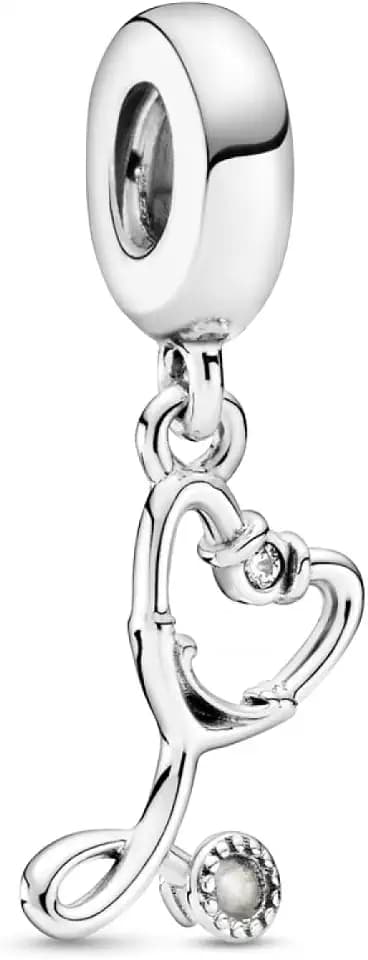 PANDORA Stethoscope Heart, Clear CZ