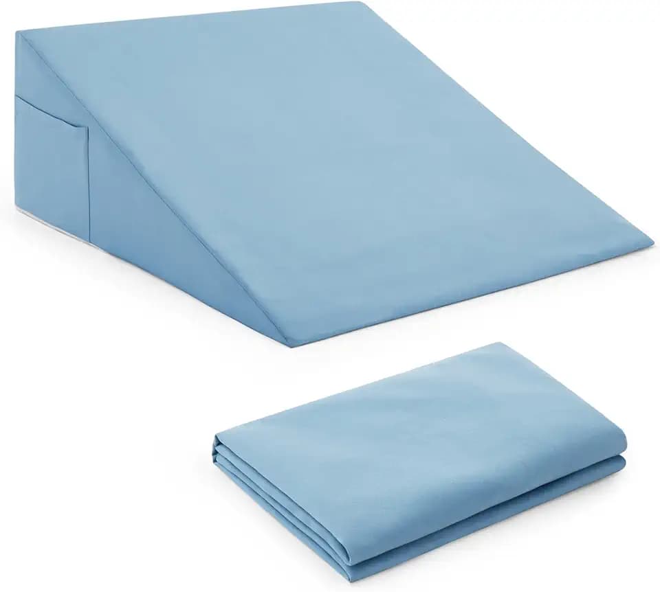 Horbaunal Blue Bed Wedge Pillow Cover, 24" L x 24" W x 12" H
