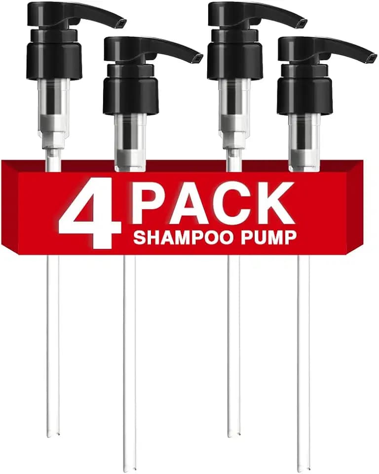 4-Pack Shampoo Pump for Liter 33.8 oz Bottle, Black Pump Dispenser