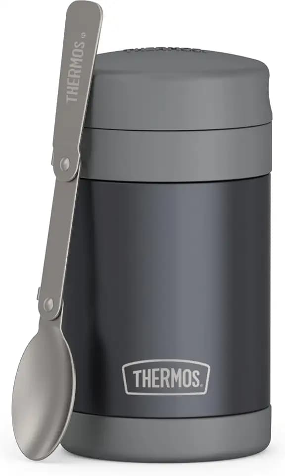 THERMOS FUNTAINER Food Jar with Spoon, 16oz, Matte Charcoal