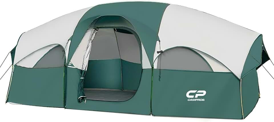 CAMPROS CP 8 Person Camping Tent, Room Divider, Rainfly, Weather Resistant