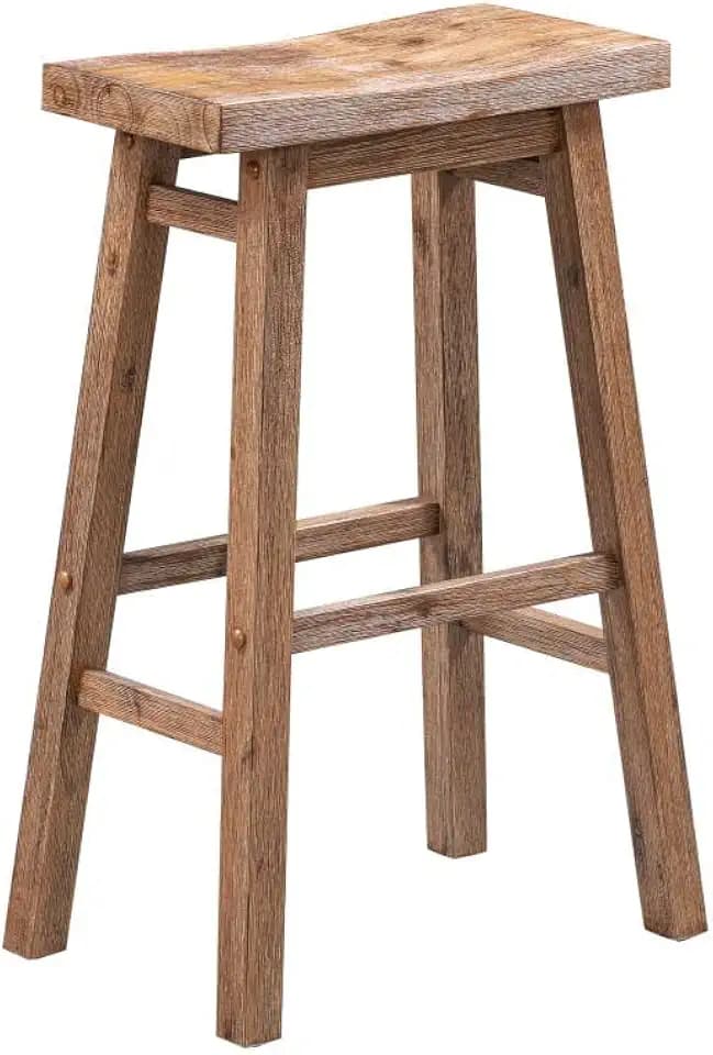 Boraam Sonoma Backless Saddle Kitchen Bar Stools - Weathered Barn - Set of 2