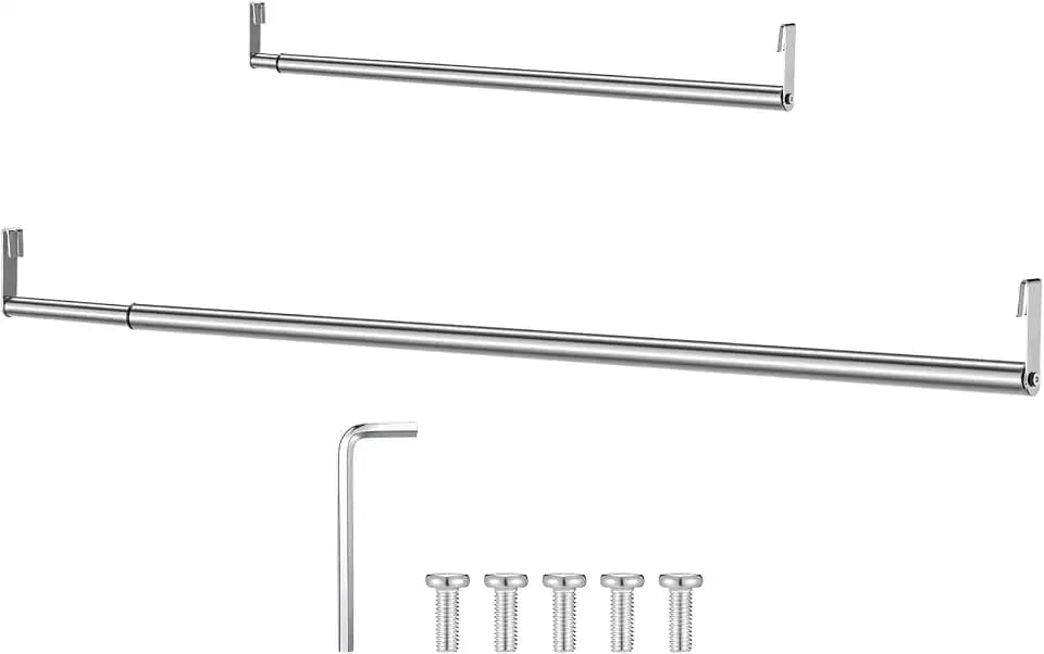Threehoney Expandable Closet hanger Rod for Wire Shelf, 24-41 Inch, Silver