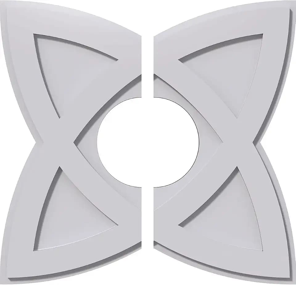 Ekena Millwork CMP22CM2-07000 Cosmo Architectural Grade PVC Contemporary, Two Piece Urethane Ceiling Medallions 22"OD x 7"ID x 8 1/4"C x 1"P