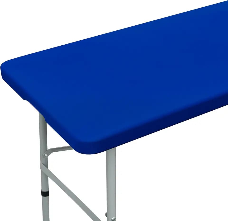 Fitted Rectangle Tablecloth 24 x 48 Inch Elastic Table Cloth for 4ft Table, Stretch Spandex Table Cover Royal Blue Washable Polyester Table Top Cap Cover for Dining Picnic Camping Indoor and Outdoor