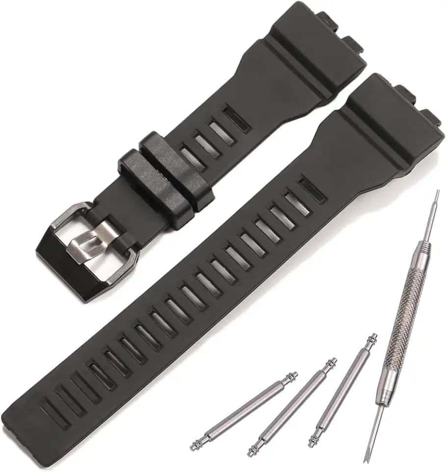 Replacement Strap Compatible with Casio G-Squad GBD-800 GBD800UC GBA-800 Black Watch Band Resin Wristband
