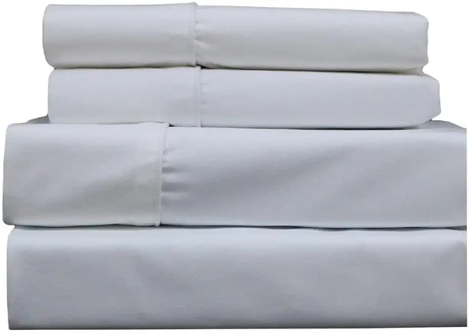 Royal Hotel Full Sheets Set, 650 Thread Count Cotton Blend Solid, White