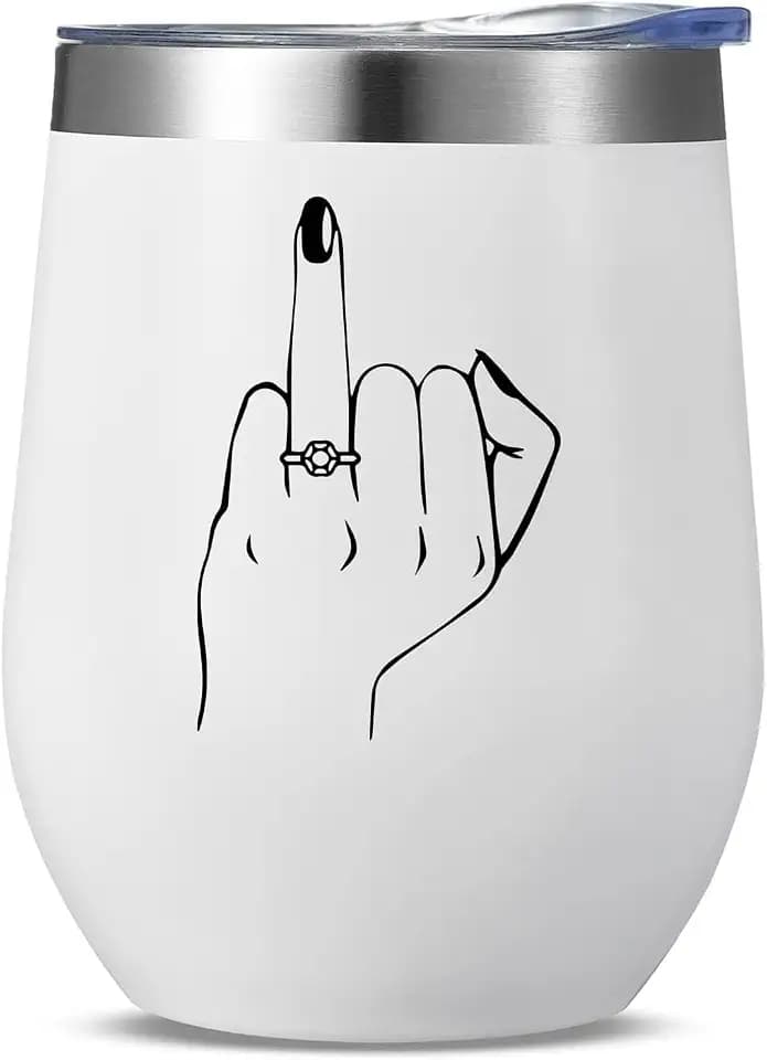 Bachelorette Gifts for Bride - Stainless Steel Wine Tumbler with Lid, 12oz for Bride to Be, Bridal Shower, Engagement, Wedding, Newlywed Funny Cup Gifts