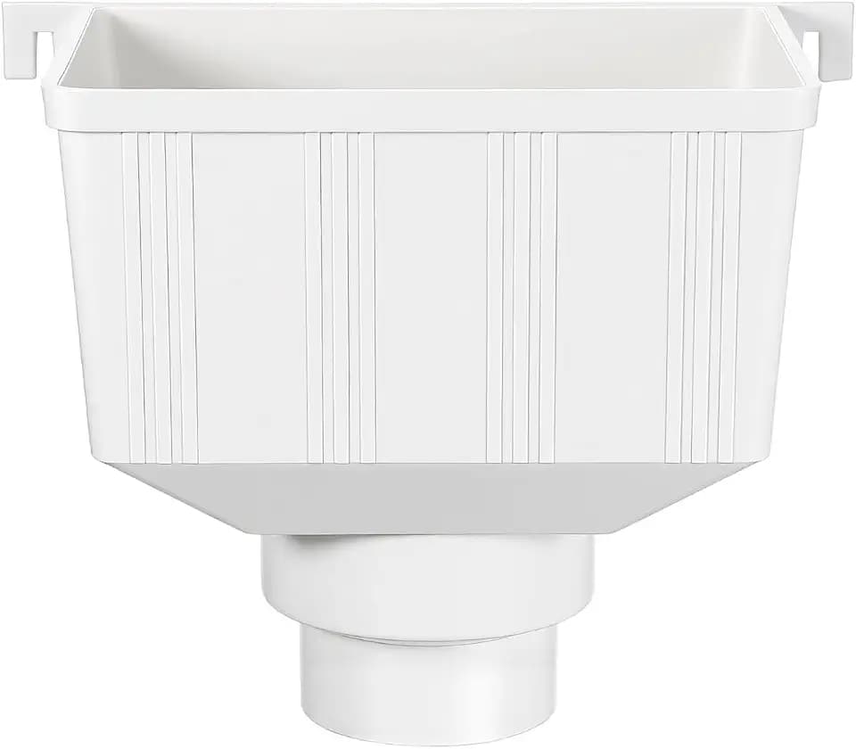 DOITOOL PVC Gutter Downspout Adapter Rain Diverter, Wide Mouth Downspout Funnel Connector for 3 Inch Drain Pipe, Universal Outdoor Extension Catch Basin (10.4x8.3x5.8 in)
