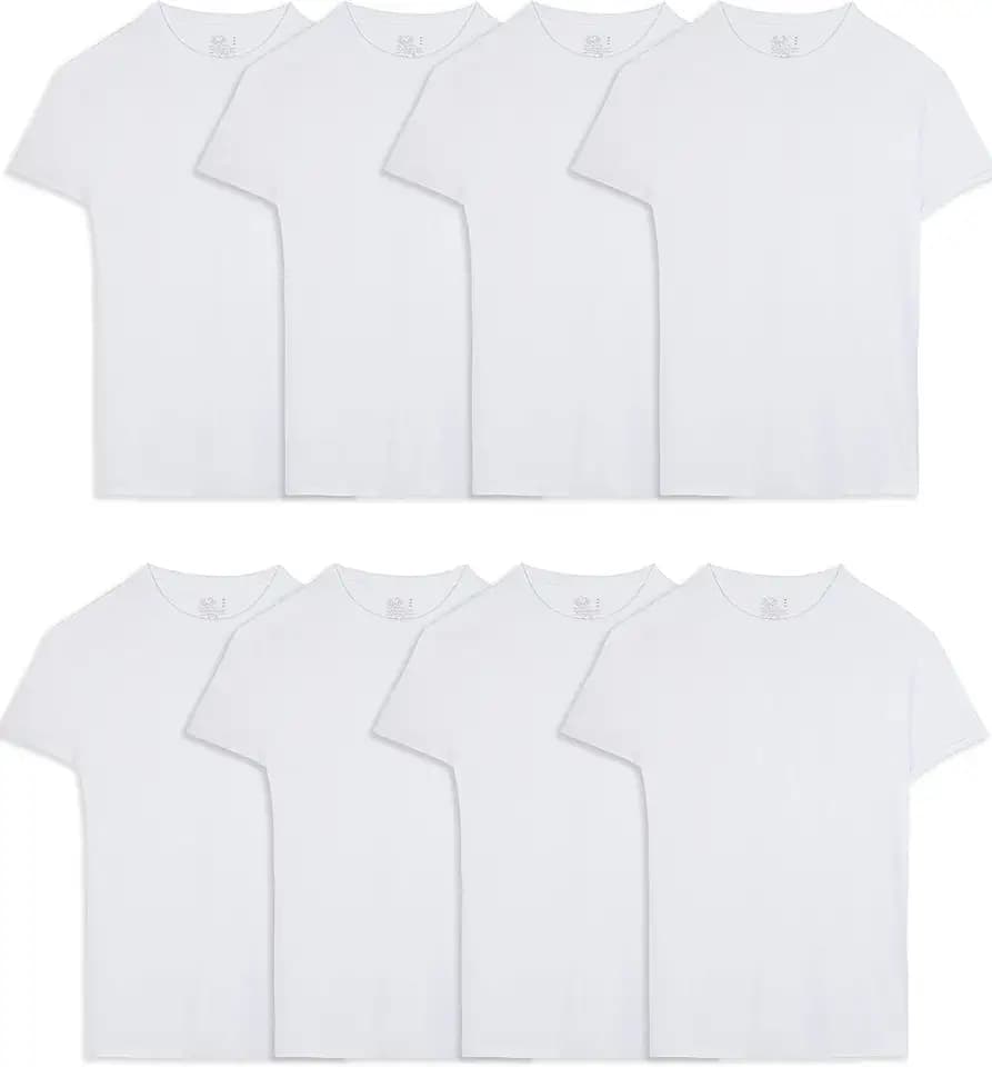 Fruit of The Loom Men's Crew Tee Undershirts, Moisture Wicking & Tag Free, Also Available in Big & Tall