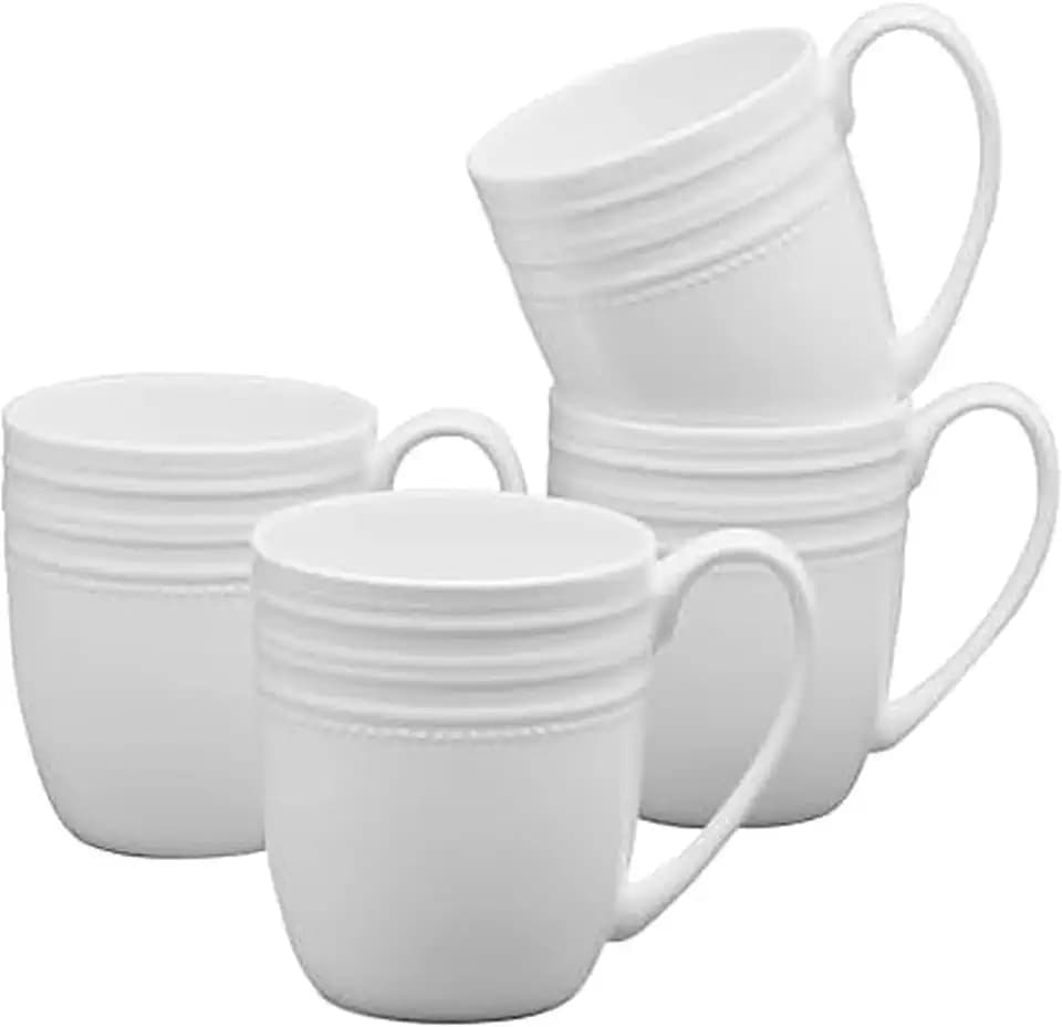 Mikasa Kamryn Vegan Bone China Lightweight Set of 4 Mugs, 13.5 Ounce