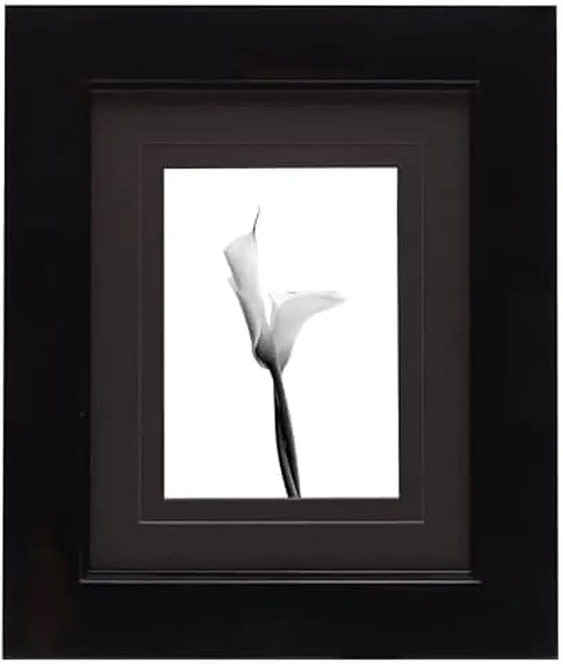 Mikasa Glossy Black Gallery Wall Frame 8x10 Matted to 5x7, 11.18x0.87x13.23