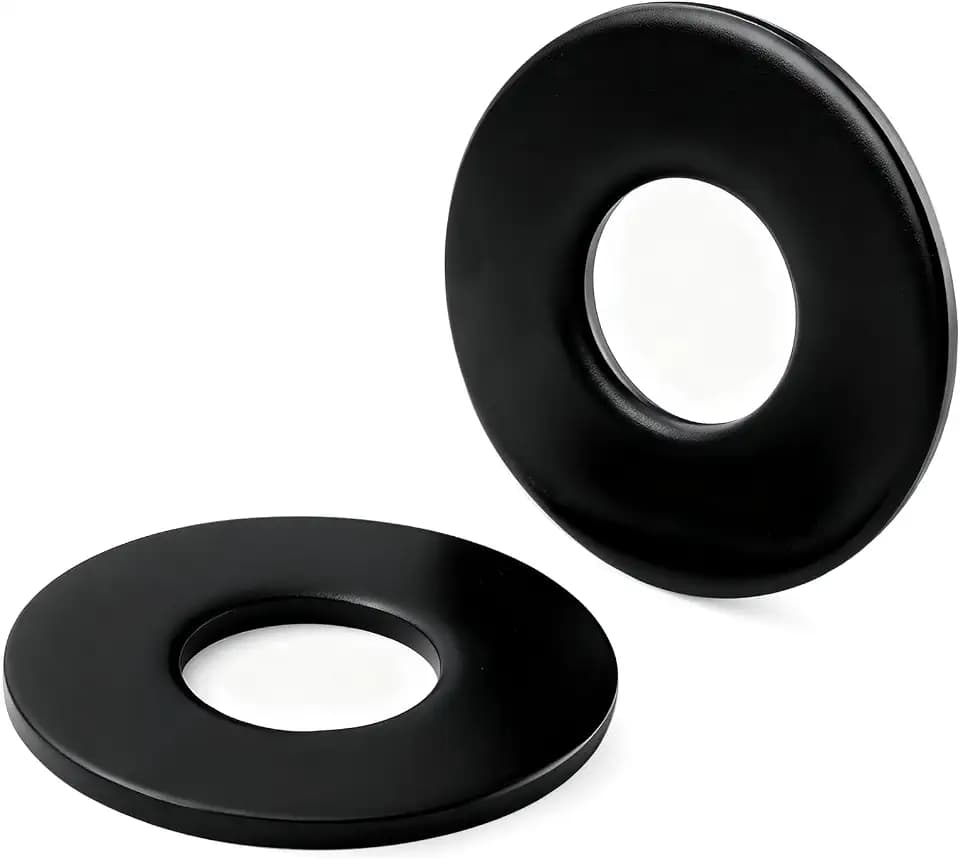 25PCS 3/8" x 1-1/2" Fender Washers, 304 Stainless Steel 18-8, Thickened 3/8 Fender Washer for Screws and Bolts, Black Oxide, 3/8" ID x 1-1/2" OD