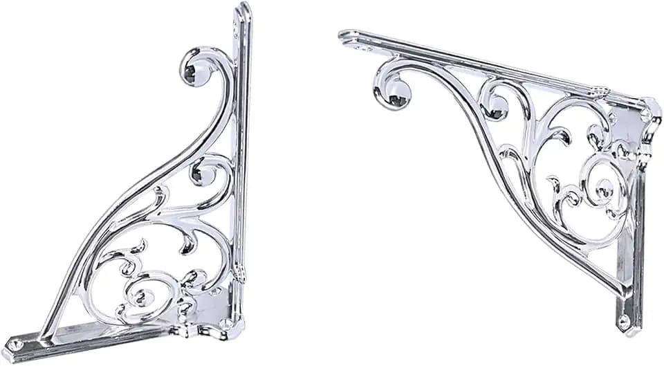 Heavy Duty Solid Stand,10 Inch 4 Pack Polished Chrome,Right Angle Wall Panel Support Bracket,Decorative Shelf Bracket,Heavy Duty Vintage,Wall Mount Support DIY - Shelf Hardware Included