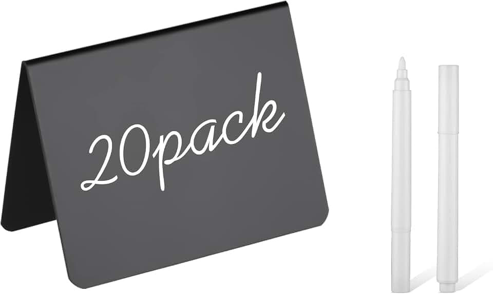 20 Pack 4"x3"Mini Chalkboard Signs for Chalk Sign for Food - Party - Buffet - Table Sign Chalkboard - Wedding - Bakery - Small Chalkboard Sign - Mini Chalkboard Signs for Food