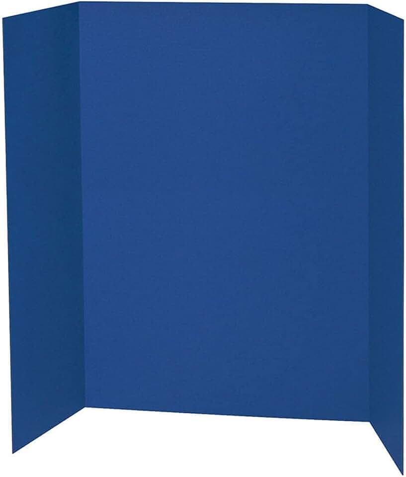 Spotlight 1 Ply Trifold Display Board, 48" Width x 36" Height, Blue