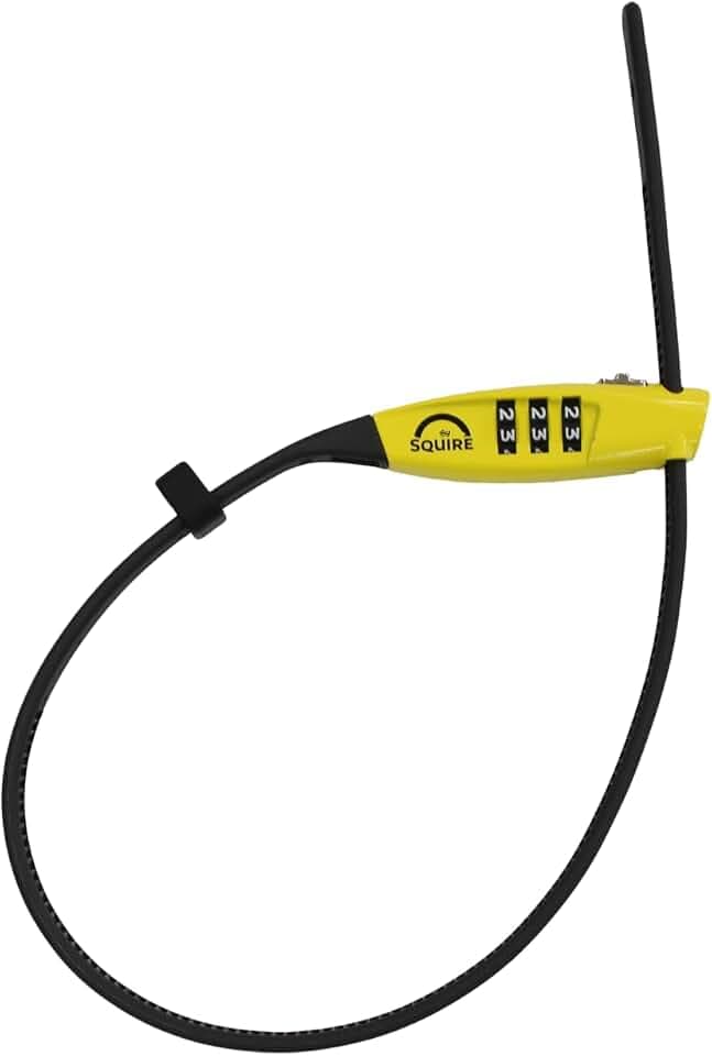Squire Straplok Combi 10 Combination Bike Lock – Lightweight, Yellow