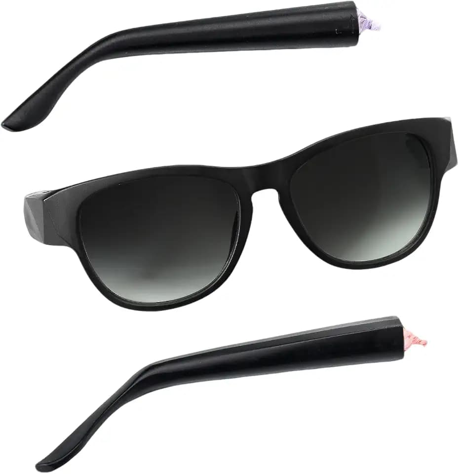 Hidden Storage Sunglasses with Secret Tube, UV Protection Lightweight Multifunctional Eyewear for Outdoor Travel Festivals