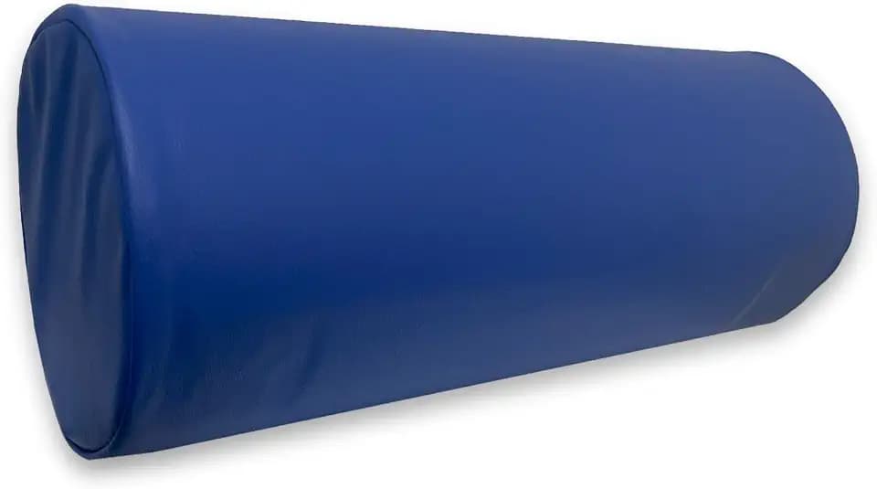 QUIRUMED Rollenkissen, 55 x 20 cm, Blau, Kunstleder, Ergonomisch, Schaumstoff Gepolstert, für Yoga, für Fitness, für Massage