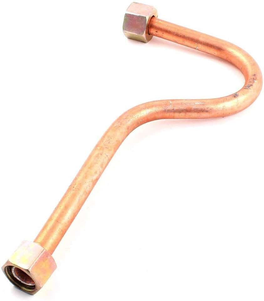 Aluminum Alloy Air Compressor Exhaust Tube Replacement Copper Tone, 15mm/0.6" Hex Nut Threaded Diameter, 240mm/9.45" Length with Hex Nut