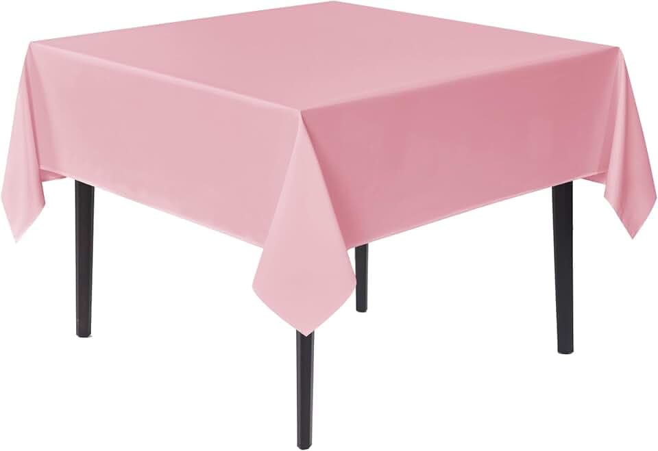 sancua Small Square Tablecloths, Pink Table Cloth, 36x36 Inch