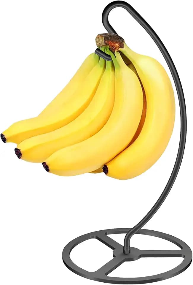 Banana Holder Metal Hanger Rack Stand Tree Keeper Modern Hook with Metal Base Storage and Display of Fruit for Home Kitchen Countertop Easy to Take Anywhere Doesn't Tip Over