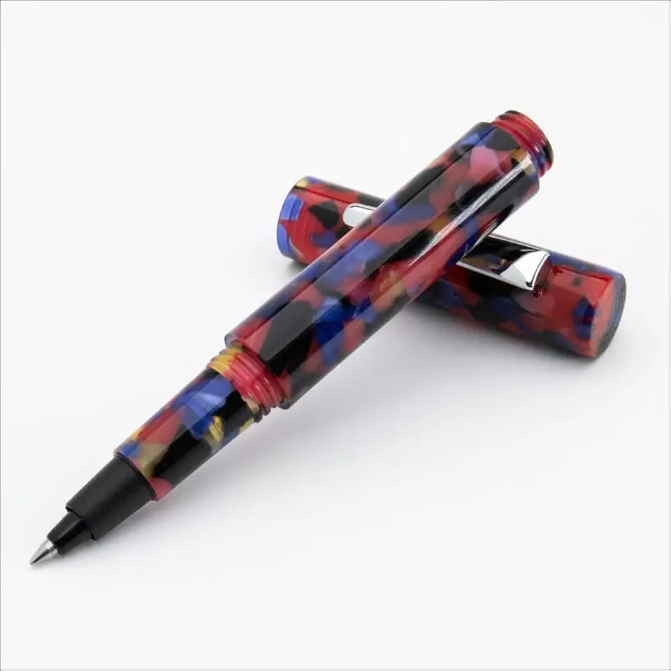 Monteverde MVP Liquid Rollerball Pen Red Puzzles - Broad Point - Compact & Versatile Mini Pocket Pen - Liquid Rollerball Technology - Cartridge & Eyedropper Fill