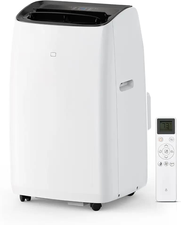 Takywep 14,000BTU Inverter Dual Hose Cooling Portable Air Conditioner, Heater, Dehumidifier & Fan w Remote Control, Standing AC Unit Sleep Mode 42db, 24H Timer, Cooling up to 750 Sq Ft w Window Kit