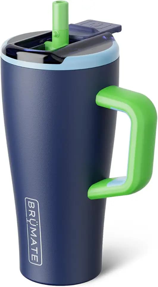 BrüMate Era Flip 20oz Kids Tumbler with Covered Flip Down Straw | 100% Leakproof Insulated Kids Cup | Made of Stainless Steel | Cup Holder Friendly | 20oz (Neutron)