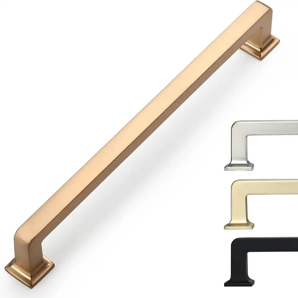 9BUILD 10 Pack 6.25 Inch Champagne Bronze Cabinet Handles,Kitchen Hardware