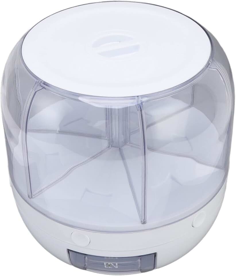 Jeanoko 1PCS Cereal Dispenser Countertop for Kitchen, Candy Dispenser Six Grids Container,Rotating 6 Grid Cereal Storage Container Dispenser Countertop,Rotating Dispenser for Store Grain(#1)