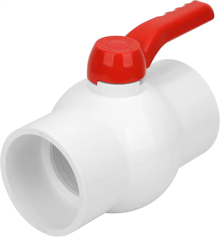 4 Inch PVC Ball Valve Water Pipe Shut-off Valve Socket with Red T-Handle for Cold Water Supply lines, Irrigation Pipe fitting System(Socket x Socket) 4" PVC Water Shut-off Valves Fitting, SCH40