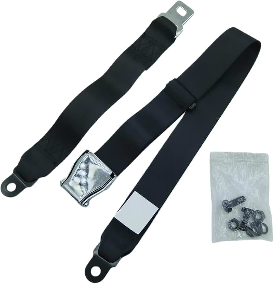 Golf Cart Seat Belt wheelchair Safety Harness - Universal 2-Point Restraint System, Adjustable & Heavy-Duty, For Yamaha EZGO Club Car Go Kart UTV Aircraft (Black)