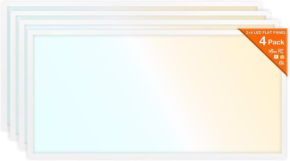 LEDVANCE 2x4 Dual Selectable Backlit Panel, LED Panel Lights 30W / 35W / 45W, 3 CCT Select 3500K / 4000K/ 5000K, 3300/3850/5000 LMS, Dimmable - 4 Pack