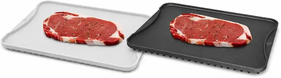 Aluminum Defrosting Tray for Frozen Meat - Random Silver or Black Defrosting Tray, Fast Thawing Plate for Meat, Fish & Poultry