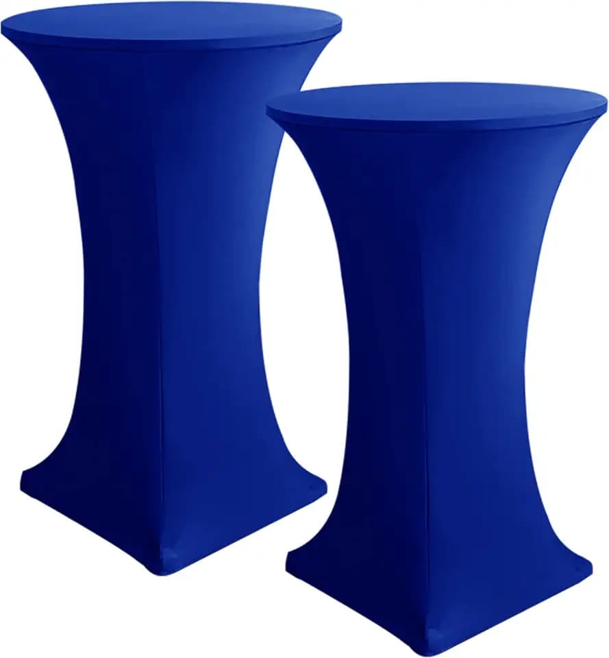 Spandex Royal Blue Cocktail Table Covers for 30-32 Inch High Top Pub 2 Pack