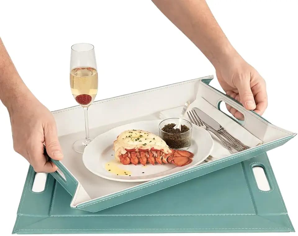 2-in-1 Serving Tray & Placemat | Faux Leather & Reversible