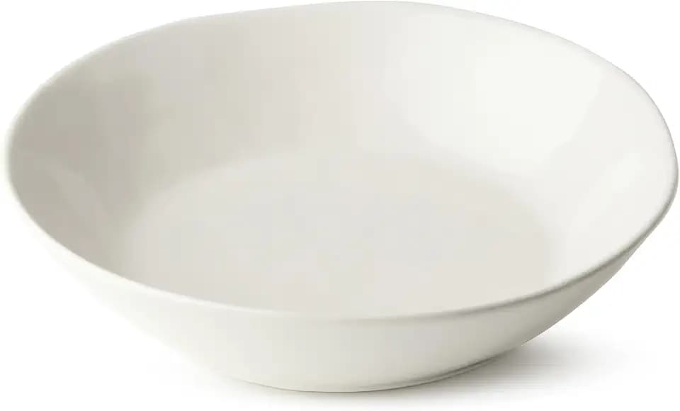 Linen Cream Stoneware Soup Bowls Set of 4 – 9.5"x2.25" Neutral Cream Glazed Bowls for Soup, Pasta, Stew & More – Organic Modern Farmhouse Dinnerware, Durable Everyday Use