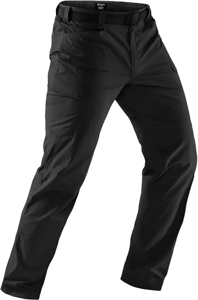 CQR Men's Quick Dry Tactical Pants, Water Resistant Outdoor Pants, Lightweight Stretch Cargo Work Hiking Pants