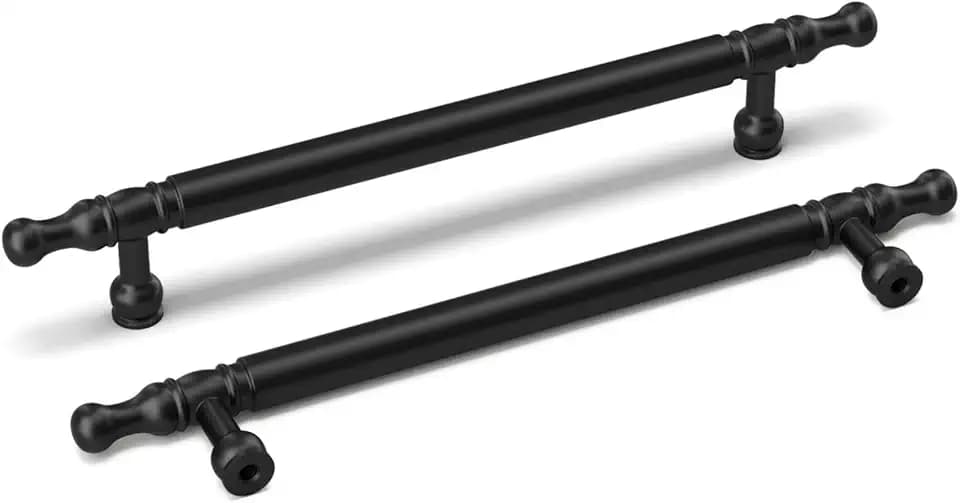 LONTAN 10 Stück Schrankgriffe Schwarz 160mm Lochabstand, Griffe für Küchenschränke Schrankgriffe Vintage Küchengriffe Griff Schwarz Möbelgriffe Vintage Schubladengriffe