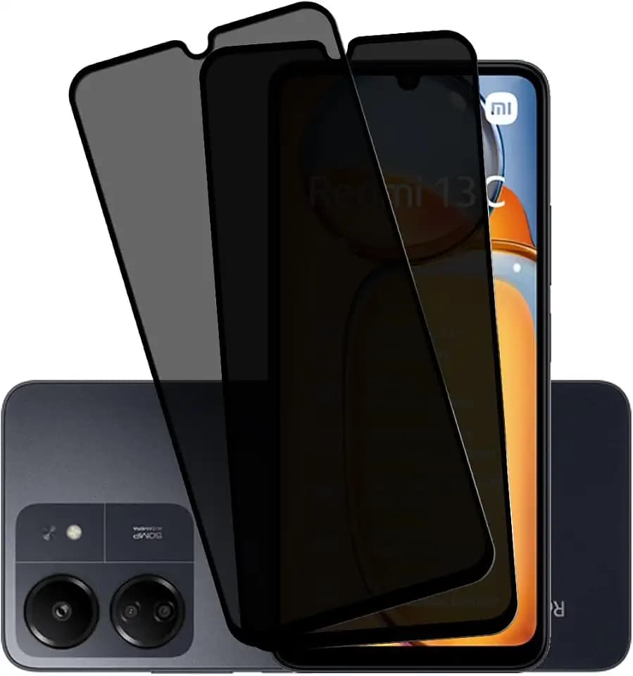 [2 Stück Sichtschutz Schutzfolie für Panzerglas für Xiaomi Redmi 13C 4G, Anti-Spähen Privacy Panzer Schutz Glas 9H Härte, Anti-Spy Sichtschutzfolie für Xiaomi Redmi 13C 4G