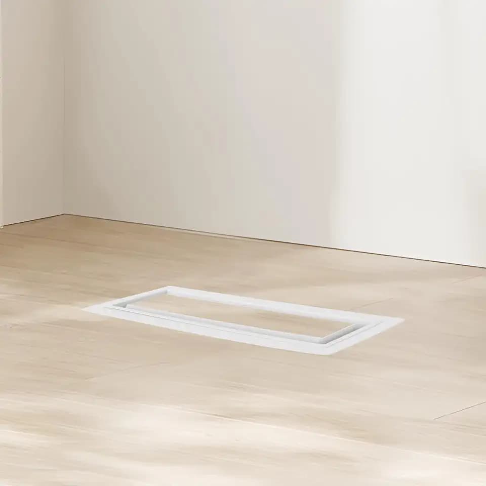Zion Flush Mount Floor Register 4" x 10" White Modern Air Vent for AC and Heating Heavy Duty Steel Floor Registers,White