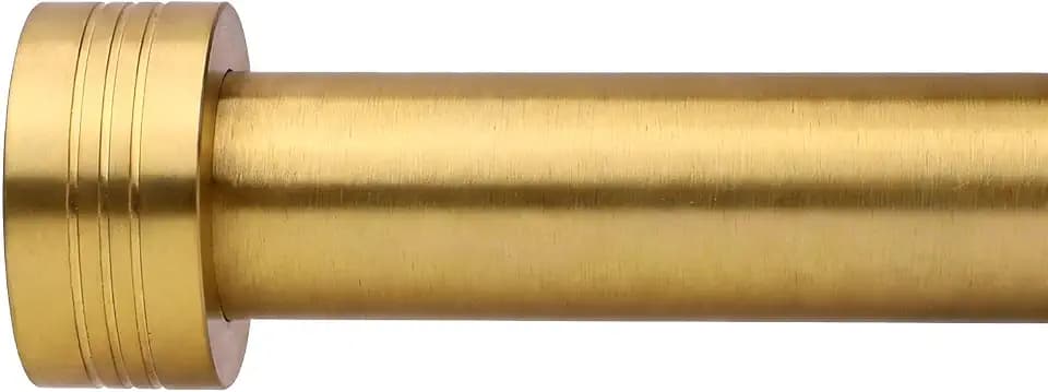 Gold Curtain Rod for Windows 18 to 88 Inches,1 Inch Adjustable Drapery Pole,Heavy Duty Outdoor/Indoor Modern Curtain Rods,Easy Installation(Soft Gold 18"-88")