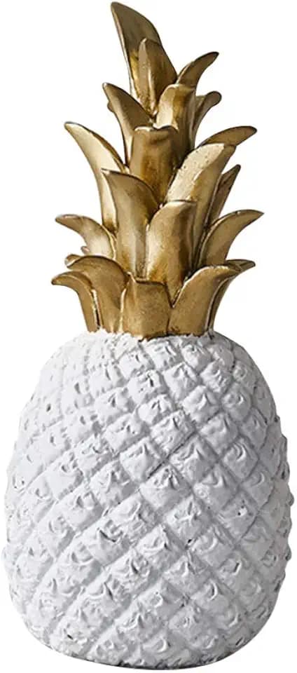 Hemoton Resin Pineapple Ornament Small Decorative Sculpture 5.90In Rustic Desk Accent for Home Kitchen Office Wedding Party