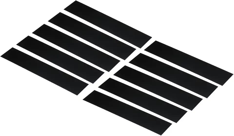 PATIKIL 10"x2" Blank Engraving Name Plate, 10 Pack Personalized Custom Office Desk Name Plates for DIY Laser Printing, Black